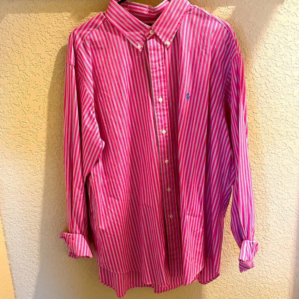 Men’s Ralph Lauren classic fit pink button up XL